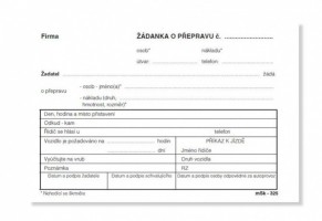 Žádanka o přepravu mSk 325