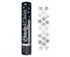 Vystřelovací konfety Beauty & Charm - stříbrné hvězdy - 407063