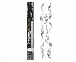 Vystřelovací konfety - Beauty & Charm - stříbrné serpentýny - JC-KPSS40
