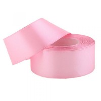 Stuha saténová 38mm/32m - sv. růžová - 601384