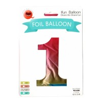 Balónek fóliový 80 cm - číslice 1 - duhový - 24227