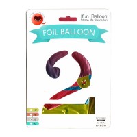 Balónek fóliový 80 cm - číslice 2 - duhový - 24227