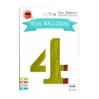 Balónek fóliový 80 cm - číslice 4 - duhový - 24227