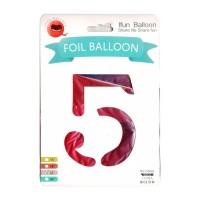 Balónek fóliový 80 cm - číslice 5 - duhový - 24227