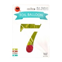 Balónek fóliový 80 cm - číslice 7 - duhový - 24227