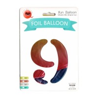 Balónek fóliový 80 cm - číslice 9 - duhový - 24227
