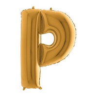 Fóliový balónek 102 cm - písmeno P - zlatý - WGOLD P