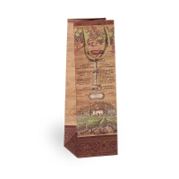 Dárková taška NATUR na víno - 11 x 36 cm - 0734-0069