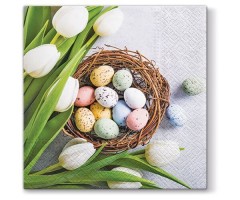 Velikonoční ubrousky PAW L - Eggs and Tulips - SDL062200