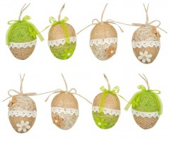 Vajíčko z juty na zavěšení - 6 cm - 8640
