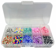 Korálky plast 6 mm - sada - 40 g - PK510-55