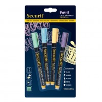 Sada křídových popisovačů Securit - mikro 1-2 mm - 4 ks - pastel - BL-SMA-100-V4