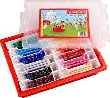 Vláknový fix STABILO Trio A-Z - 144 ks box - 12 barev