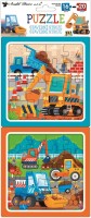 Puzzle 2 obrázky - stavební stroje - 15 x 15 cm - 15079