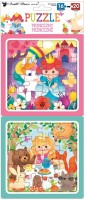 Puzzle 2 obrázky - princezny - 15 x 15 cm - 15078