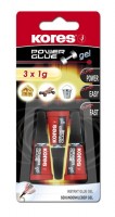 Vteřinové lepidlo Kores POWER GLUE - 3 x 1g