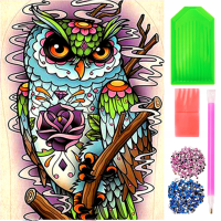 Diamantový obrázek - Sova - 30 x 40 cm - 1007752