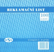 Reklamační list 2/3 A4 - mSk 380