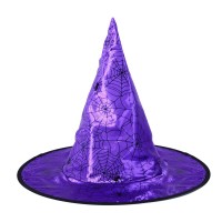Dětský čarodějnický klobouk - fialový - 605565