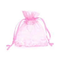 Dárkový sáček organza 9 x 12 cm - sv. růžová - 249633