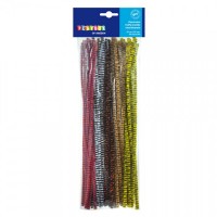 Chlupaté modelovací drátky - pruhované - 30 cm - 50 ks -  2470005