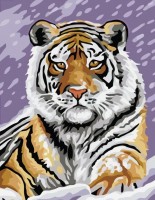 Malování na plátno podle čísel - Tygr ve sněhu - 30 x 40 cm - 1007591