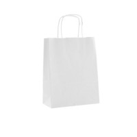 Dárková taška papírová - bílá 18 x 21 x 8 cm