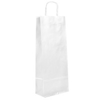 Papírová taška na víno EKO - 16 x 39 x 8 cm - bílá - 154081