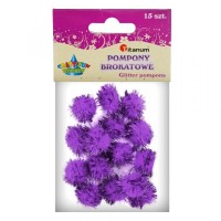 Bambulky plyšové - metalické fialové - 15 ks - 623781