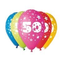 Nafukovací balónky - potisk "50" - 5 ks - P5GS110-50