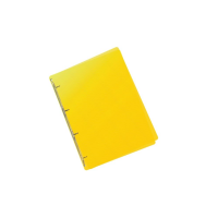 Pořadač A5 4 kroužek průhledný, 2,5 cm hřbet, žlutý 2-243