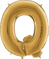Balónek fóliový 102 cm - písmeno Q - zlatý - WGOLD Q