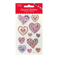 Samolepky CRYSTAL - Srdíčka - 33300-AB121