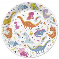 Papírové talíře velké - Funny Dinosaurus - 23 cm - 8 ks - TD02_OG_036001