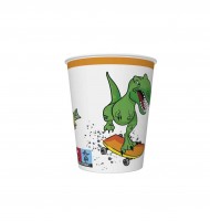 Papírové kelímky - Crazy Dino - 250 ml - 8 ks - KD01_OG_036301