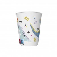 Papírové kelímky - Funny Dinosaurus - 250 ml - 8 ks - KD01_OG_036001