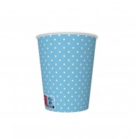 Papírové kelímky - White Dots on Blue - 250 ml - 8 ks - KD01_OG_036804