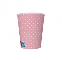 Papírové kelímky - White Dots on Pink - 250 ml - 8 ks - KD01_OG_036803
