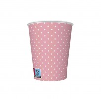 Papírový kelímek - White Dots on Pink - 0,25 l - 8 ks - KD01_OG_036803