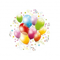 Papírový talíř malý - Birthday Balloons - 18 cm - 8 ks - TD01_OG_010001