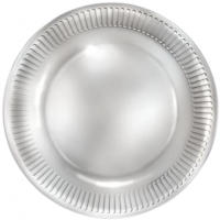 Papírové talíře velké - stříbrné - 23 cm - 8 ks - TM02_CO_005500
