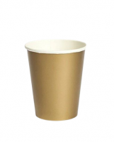 Papírové kelímky - zlaté - 250 ml - 8 ks - KM02_OG_005400