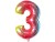 Fóliový balónek 80 cm - číslice 3 - duhový - 24227 Fóliový balónek 80 cm - číslice 3 - duhový - 24227