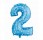 Balónek fóliový 64 cm - číslice 2 - modrý s potiskem - 412062