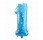 Balónek fóliový 64 cm - číslice 1 - modrý s potiskem - 412061
