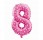 Balónek fóliový 64 cm - číslice 8 - růžový s potiskem - 412058
