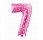 Balónek fóliový 64 cm - číslice 7 - růžový s potiskem - 412057