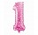 Balónek fóliový 64 cm - číslice 1 - růžový s potiskem - 412051